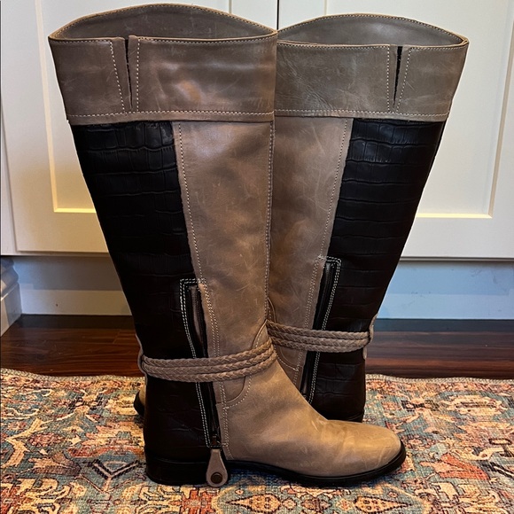 Fabianelli Tan Brown Leather Boots Knee-high Boots Size EU37 - Picture 7 of 9